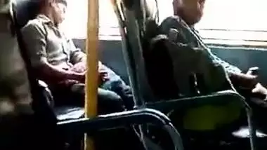Another tarki guy masturbating in BUS while knowing side passanger girl recording