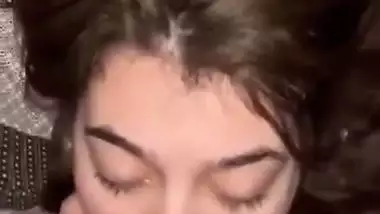 White Indian naked babe sucks the thick dick of her lover