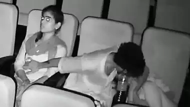 Threesome romance in theatre caught in night vision