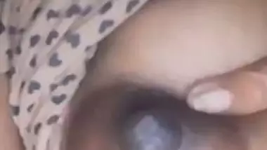 Girlfriend cute boobs showing on video call at night