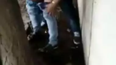 Tamil couple lovers caught fucking in outdoor in doggy style, Desi mms sex