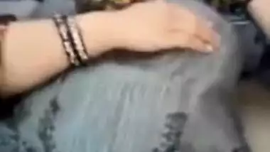 Horny XXX wife exposes sweet pussy in backseat of the Desi driver