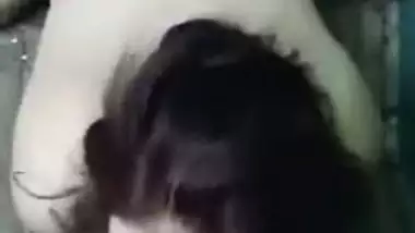 White desi XXX girl have a threesome sex with her husband and his friend MMS