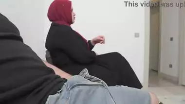 This Indian girl is SHOCKED !!! I take out my cock in Public waiting room.