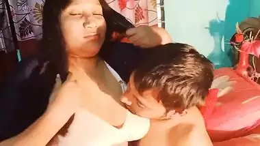 Desi couple makes private MMS video and the babe shows her XXX tits