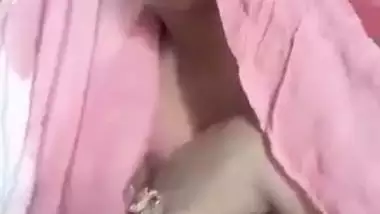 Soft boobed Indian village aunty fondling breast