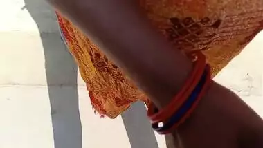 Desi MILF plays with tits and stepson fucks her XXX slit by the wall