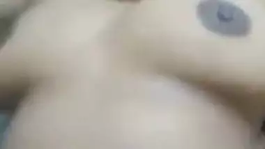 Boob press video with fucking of busty Indian girlfriend