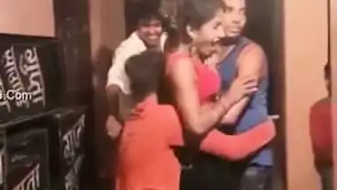 Indian girl dances but men try to feel her XXX charms up all together