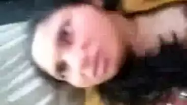 Northindian hot Girl's hairy Pussy fucked by BF in CAR