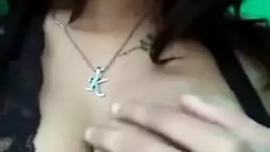 Attractive Desi teen motivates BF to have sex by flashing XXX tits on cam