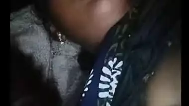 Horny male licks his Desi wife's sweet tits during XXX video call