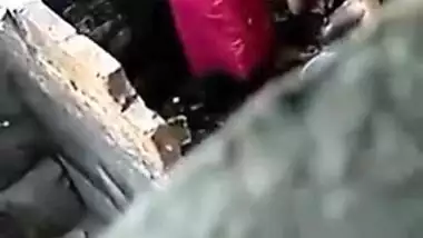 Hidden sex video of chubby Indian woman washing her XXX tits outdoors