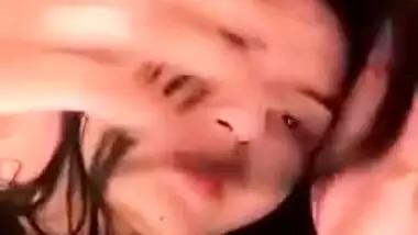 Hot to trot Desi wench shows XXX fruits and sticks sexy tongue out