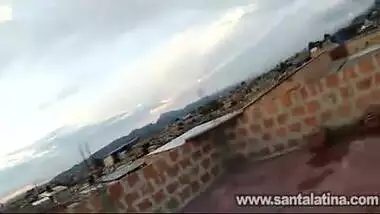 Indian sex video of NRI girl doing outdoor sex at roof top with lover