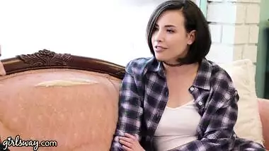 GIRLSWAY Redhead Babe Stuck Outside Her Apartment Seeks Casey Calvert For Help