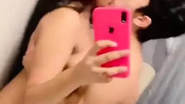 Indian sex MMS of a crazy guy fucking his GF in her bathroom