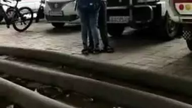 Indian guy films on XXX camera how young couple makes out in street