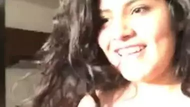 Indian possessor of beautiful tits goes on the balcony to film XXX video