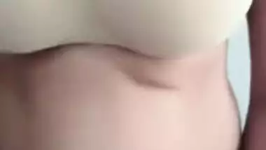 Indian female is sexy and man films her flashing big boobs on camera