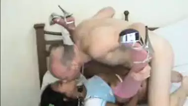 Grandpa fucks hardcore to his cute teen daughter at home