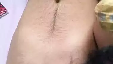 Indian bhabhi giving sensous blowjob to a young guy her cuckold hubby record