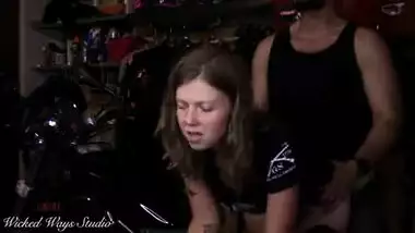 Hot Biker Babe Takes a Hard Ass Fucking Bent Over My Motorcycle Lavender Joy and Wicked
