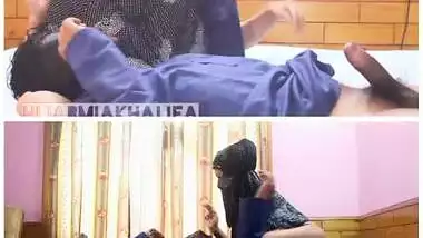 Hot Muslim sex with hijabi girl from two points of view - split screen