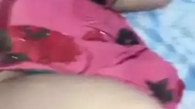 Desi wife lies in bed with XXX legs spread widely and sex boob naked