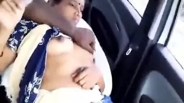 Kinky abode wife enjoys outdoor fun during the time that her husband is driving