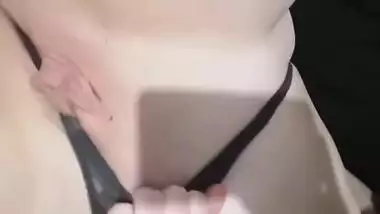 White girl playing with her pussy and masterbating with big dildo and moaning hard Nz girl