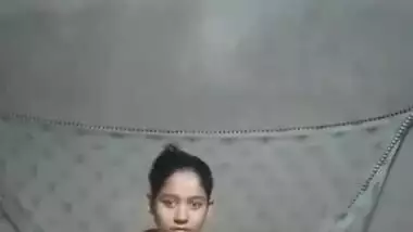 Beautiful cute innocent girl making nude video for Bf