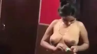 Girl isn't ready for the porn but Desi hubby can film her putting on clothes