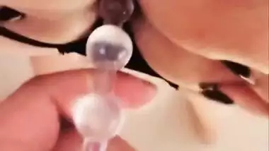 Anal Training And Fucking With Kinky Beads With My Boss . Husband Is At Work