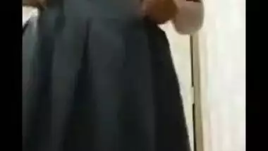 Boy is out but the camera is on so he can see Desi chick's XXX breasts