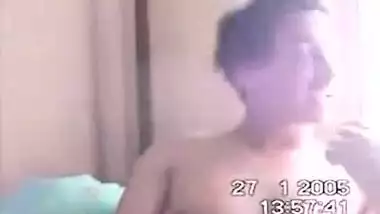 XXX sex movie of a perverteds pair recording their home sex session