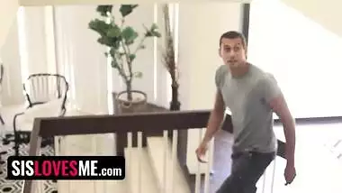 Tiny Step Sis Michelle Martinez Caught Sticking Huge Dildo Inside Her Pussy - SisLovesMe Full Scene