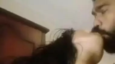 Desi girl kisses her bearded XXX lover for their homemade sex film