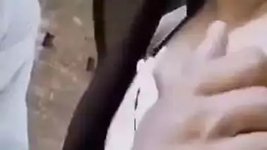 Couple enjoys on terrace in Indian college girl sex video