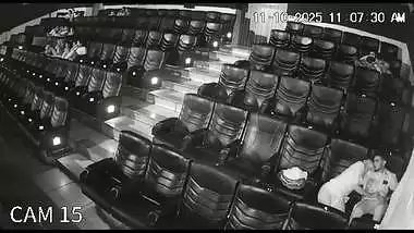 Blowjob in cinema theatre by horny girlfriend