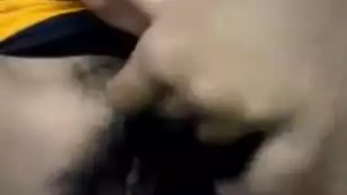 If hairy pussy is wet than girl has to masturbate and maybe finger it