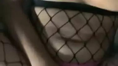 Beautiful Indian Cums Hard From Bwc. Fishnets With Panties To The Side. Full Length On Of