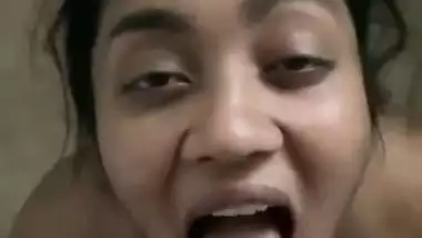 Girlfriend taking cum inside her mouth after blowjob