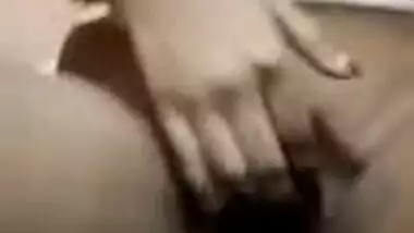 Pretty thin XXX wife plays with pussy posing naked in front of camera