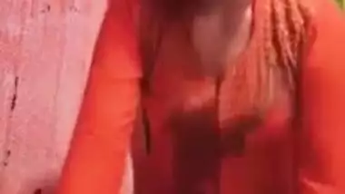 XXX feels obliged to take red top off and stay in front of camera nude