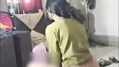 Sexy desi babe riding BBC in her room liek a pro with her roomate working behind