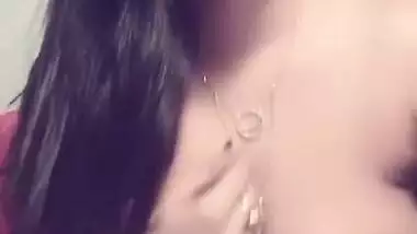 Cute Insta Girl Exclusive Viral Stuff Playing with her Huge Titties taking off